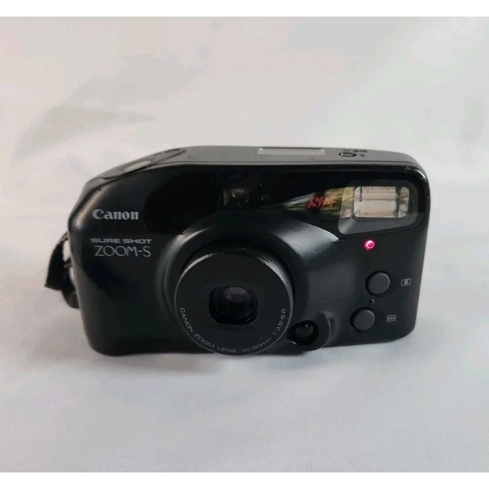 Vintage Canon Sure Shot ZOOM-S 35mm Point & Shoot Film Camera Works 38-60mm